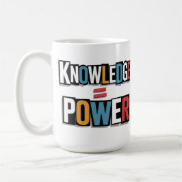 Kunskap = Kraft – Ransom Letter Collage Kaffemugg