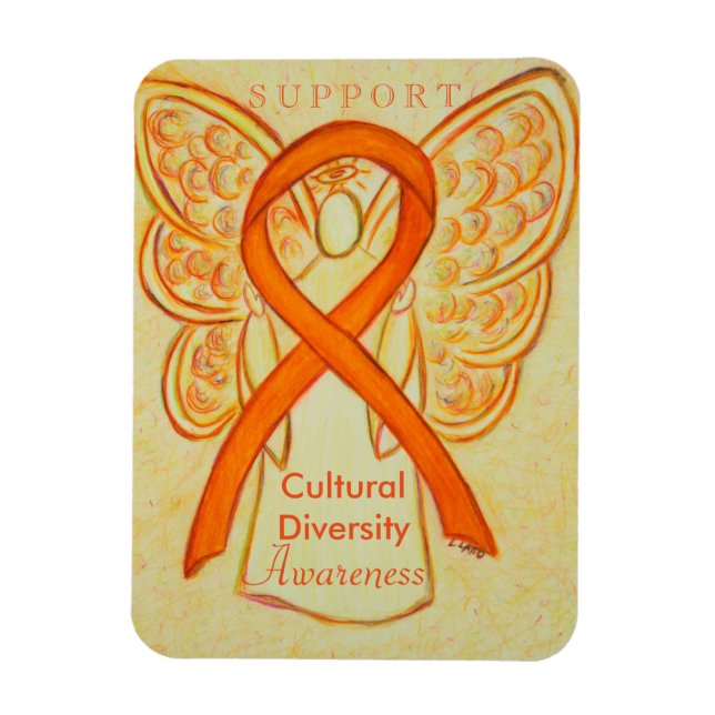 Kunskap om kulturell mångfald Ribbon Angel Magnet (Vertikal)