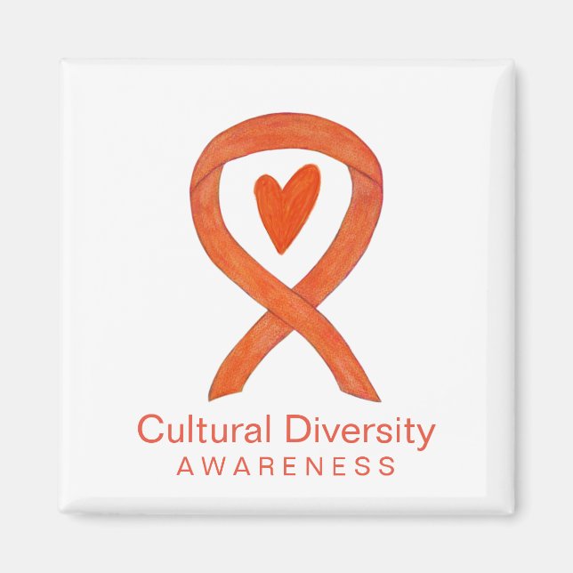 Kunskap om kulturell mångfald Ribbon Fridge Magnet (Framsidan)
