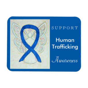 Kunskap om människohandel Ribbon Angel Magnet
