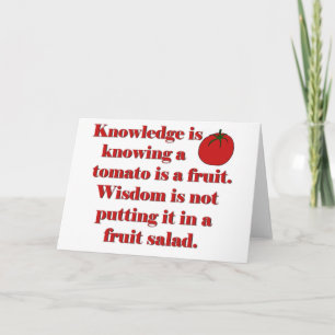 Kunskap vet att en tomat är en fruit. kort
