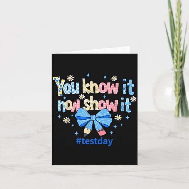 Kunskap Visa Testdag Motiverande Lärare Kort (Framsida)
