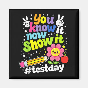 Kunskap Visa Testdag Motiverande Lärare Magnet