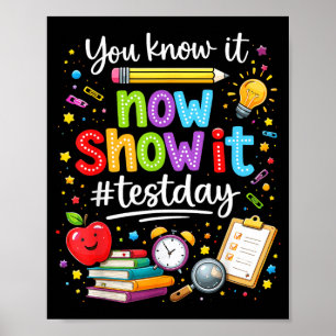Kunskap Visa Testdag Motiverande Lärare Poster