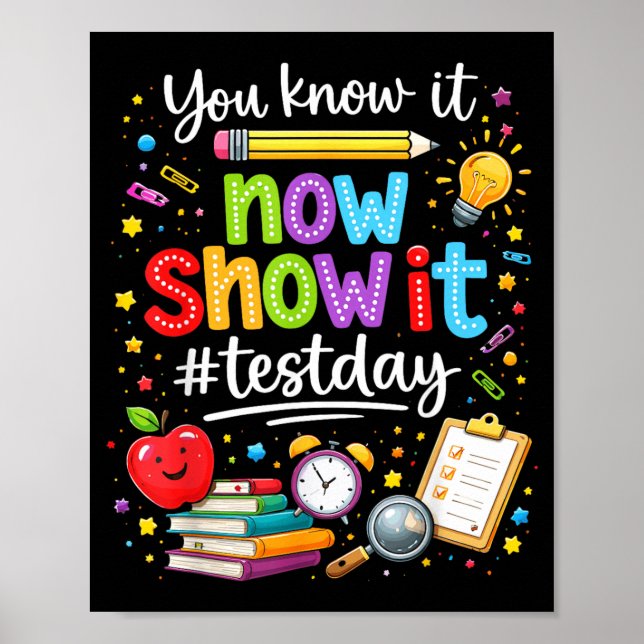 Kunskap Visa Testdag Motiverande Lärare Poster (Framsidan)