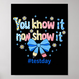 Kunskap Visar Testdag Motiverande Lärare Poster