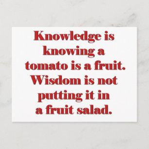 Kunskap vs. Wisdom tomato-utgåva Vykort