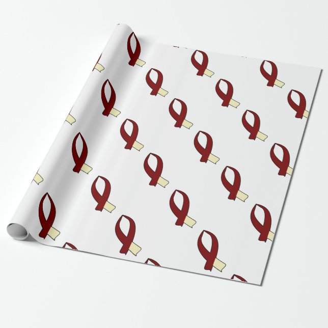 Kunskapsband (Burgundy & Cream) Presentpapper (Utrullad)