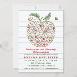 Kunskapslärarens äpple-Pension-kort Inbjudningar