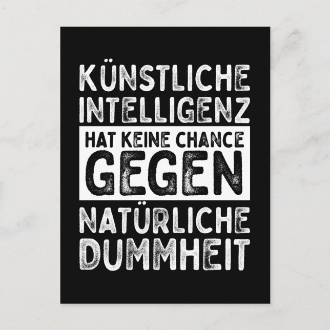 Künstliche Intelligenz vs. Natürliche Dummheit Vykort (Framsida)