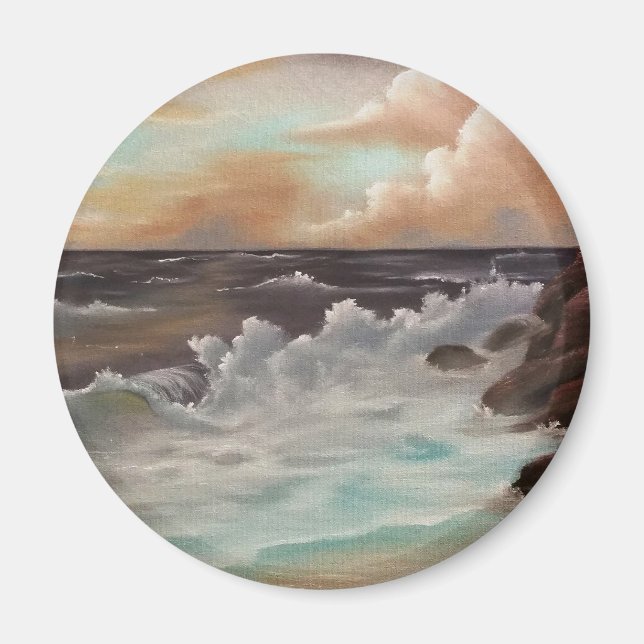 Kunstmalerei "Meeresrauschen" Bob Ross Magnet (Framsidan)