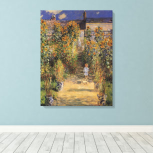 Kunstnärens trädgård i Vetheuil av Claude Monet Canvastryck