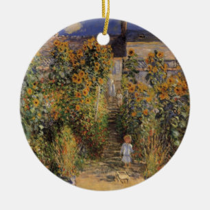 Kunstnärens trädgård i Vétheuil av Claude Monet Julgransprydnad Keramik