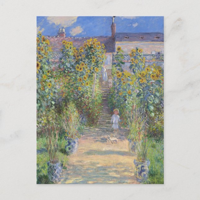 Kunstnärens trädgård i Vétheuil, Monet Vykort (Framsida)