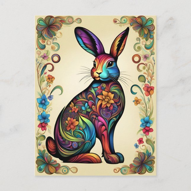 Kunstvoller Osterhase 5 Vykort (Framsida)