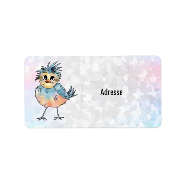 kunterbunter Vogel Adressetikett (Framsidan)