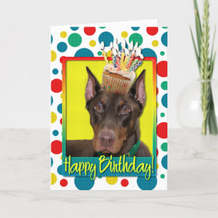 Kupaka från födelsedagen - Doberman - Red - Rocky Kort