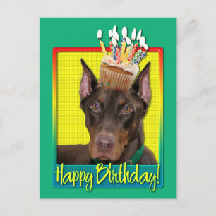 Kupaka från födelsedagen - Doberman - Red - Rocky Vykort