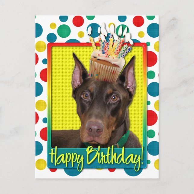 Kupaka från födelsedagen - Doberman - Red - Rocky Vykort (Framsida)
