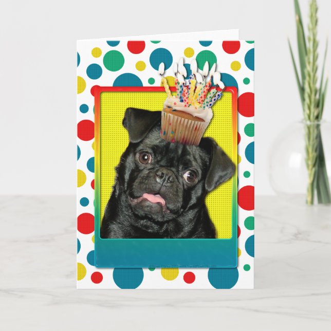 Kupaka från födelsedagen - Pug - Ruffy Kort (Framsida)