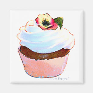Kupaka med Pansy Art Design Magnet