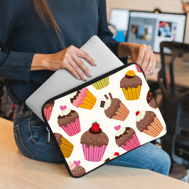 Kupaka Mönster, Muffin Mönster, Choklad, Hearts Laptop Fodral