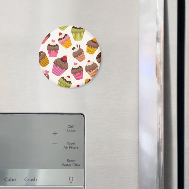 Kupaka Mönster, Muffin Mönster, Choklad, Hearts Magnet (In Situ (Fridge))