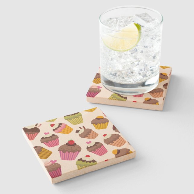 Kupaka Mönster, Muffin Mönster, Choklad, Hearts Stenunderlägg (Sidan)