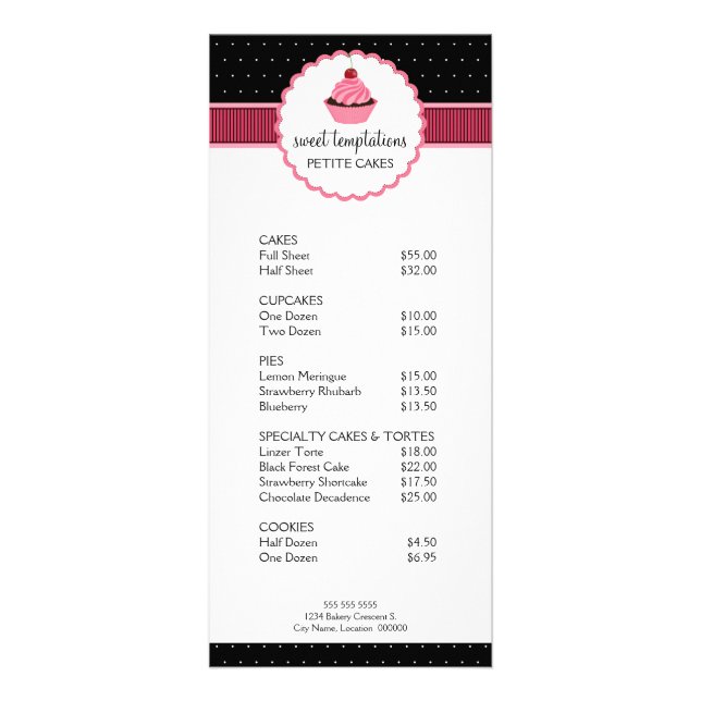 Kupakakor för Rosa av konditorivaror Reklamkort (Framsidan)