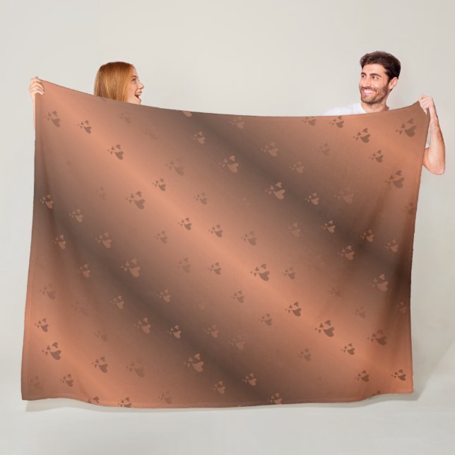 kupfer, brun, jultoma, hjärtan, julafton, glansig fleecefilt (På plats)