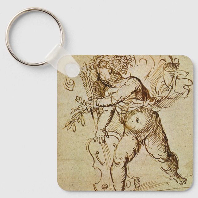 Kupid med en fiol av Domenico Campagnola Nyckelring (Framsida)