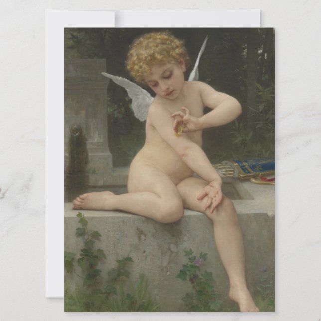 Kupid med fjäril (av Bouguereau) Kort (Framsida)
