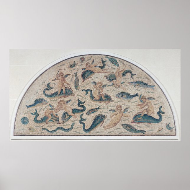 Kupider, delfiner och Sjöliv från Utique Poster (Framsidan)