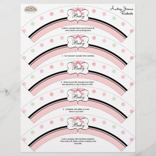 Kupkakaduk för babykläder - Fransk Bow Dot Swirl (Framsida)