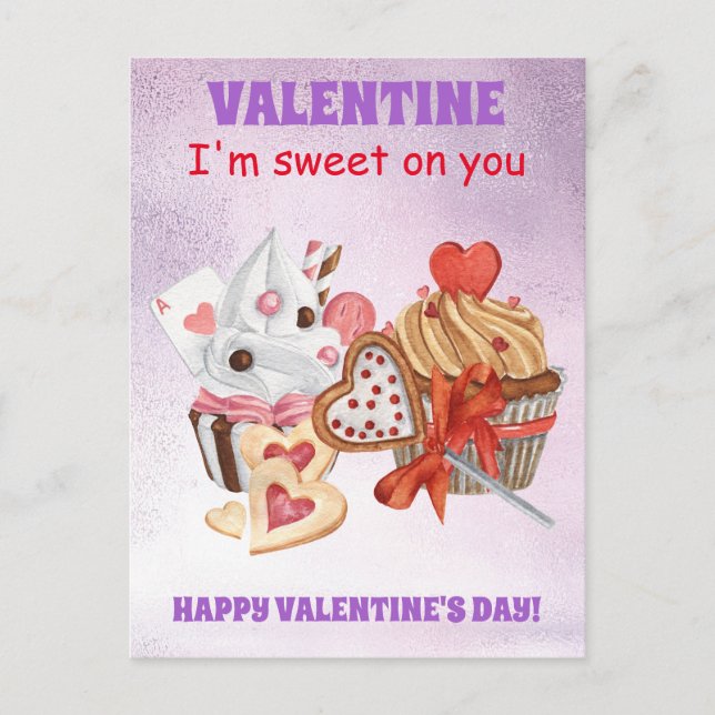 Kupkakvalentins dag vykort (Framsida)