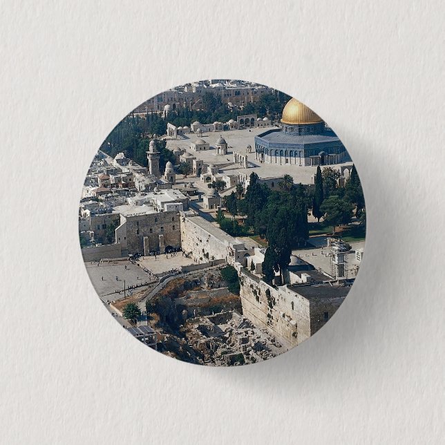 Kupol av stenen, gammal stad Jerusalem, Israel Knapp (Framsida)