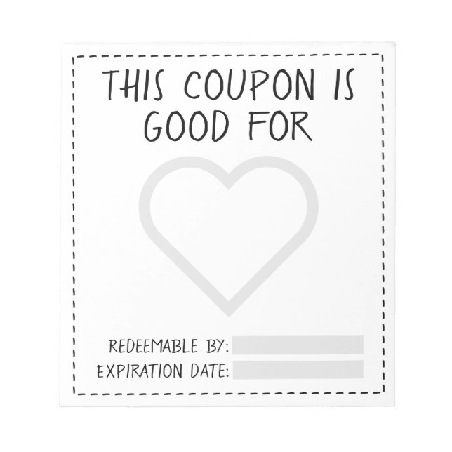Kupong Bok Homemade Coupons Cute Modern-mall Anteckningsblock (Framsida)