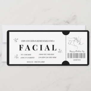 Kupong för minimalistisk ansiktsbehandling inbjudningar