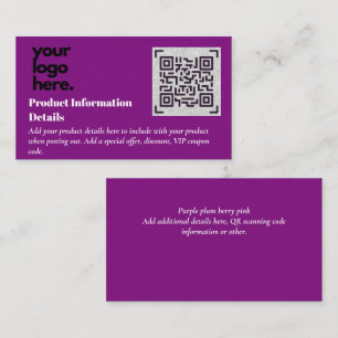 Kupong med produktpaketeringsgaranti för QR-kod Tilläggskort