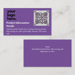 Kupong med produktpaketeringsgaranti för QR-kod Tilläggskort