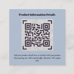 Kupong med produktpaketeringsgaranti för QR-kod Tilläggskort