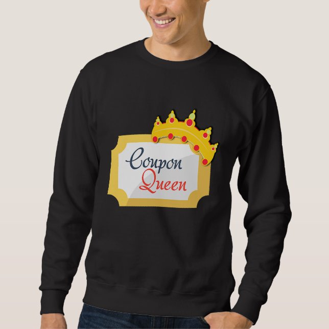 Kupong Queen Shopping Extreme Couponing Couponer B Lång Ärmad Tröja (Framsida)