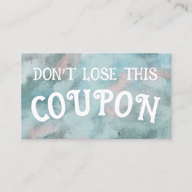 Kuponger för barn visitkort (Framsida)