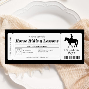 Kupongintyg för hästar Riding Lessons Inbjudningar