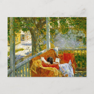 Kupp på Porch, Cos Cob av Frederick Hassam Vykort