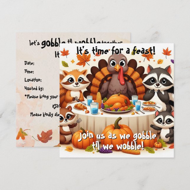 Kura till vi Vacklar Inbjudningar (Fram/baksida)