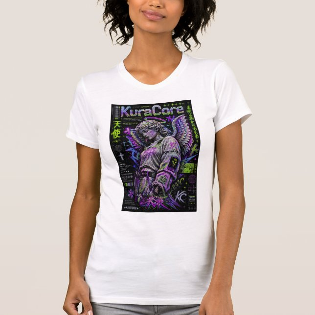 KuraCore Ängel Micro Mozaik 3D Cyber T Shirt (Framsida)