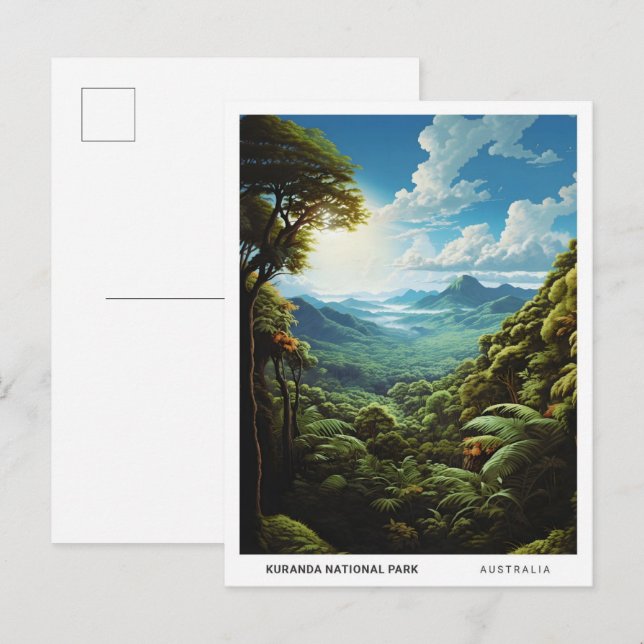 Kuranda nationalpark Australien Vintage resor Vykort (Fram/baksida)