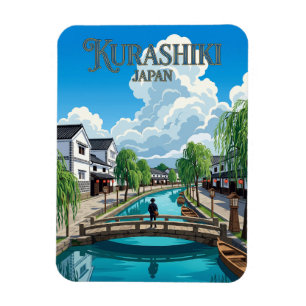 Kurashiki Bikan historiska kvarteret Japan Magnet