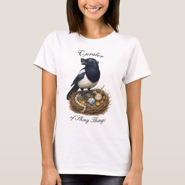 Kurator för glänsande saker – Skattskrin Magpie EL T Shirt (Framsida)